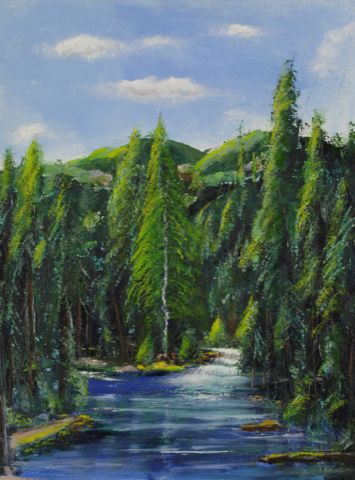 Mountain Stream - Oil on Canvas